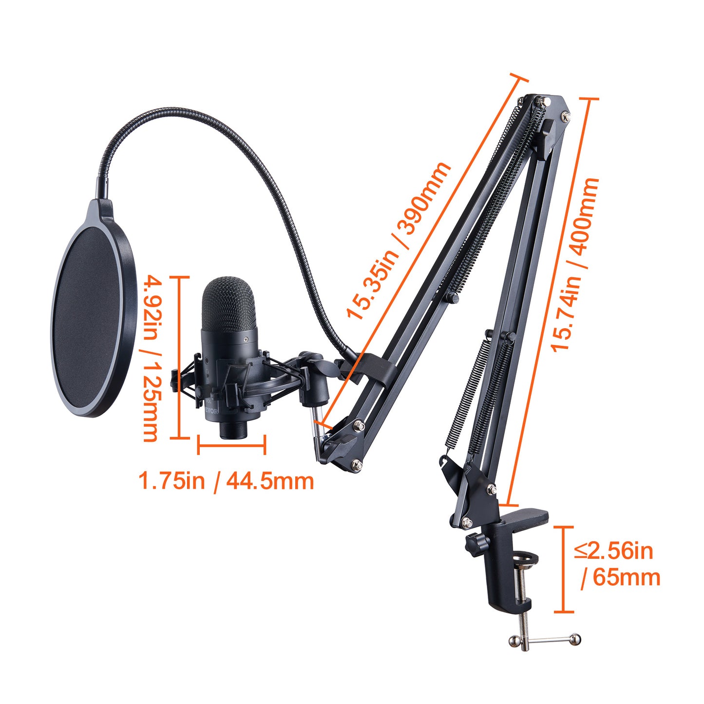 VEVOR USB Microphone, 192kHz 24-bit, Professional Condenser Microphone Kit,